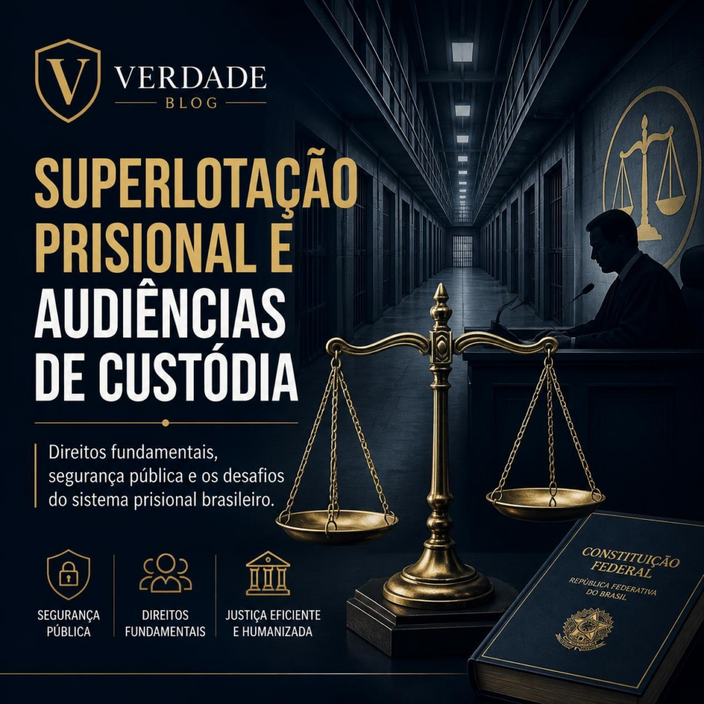 Infográfico detalhando os dados sobre a superlotação carcerária no Brasil.